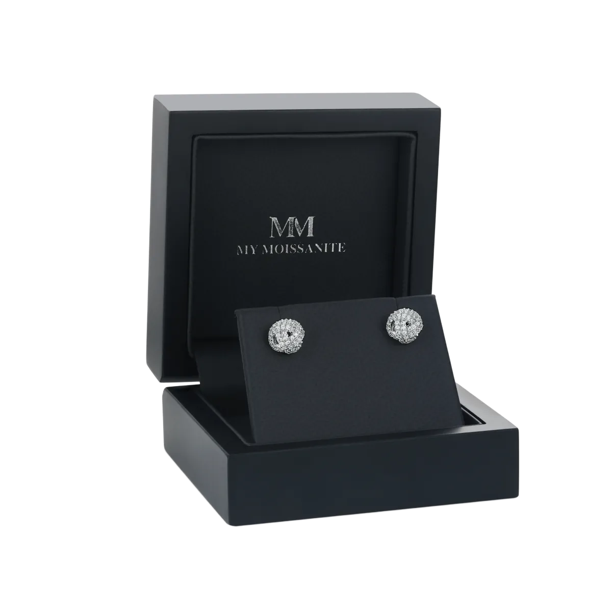 Cluster Spheres - Moissanit-Ohrstecker in Pavé-Fassung