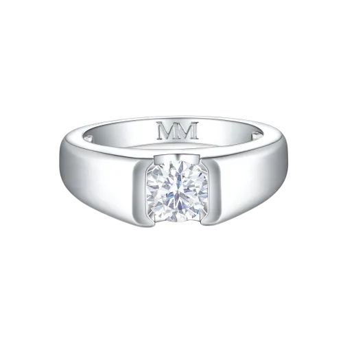 Vortex - Men's Moissanite Ring in Modern Tension-Style Bezel Setting