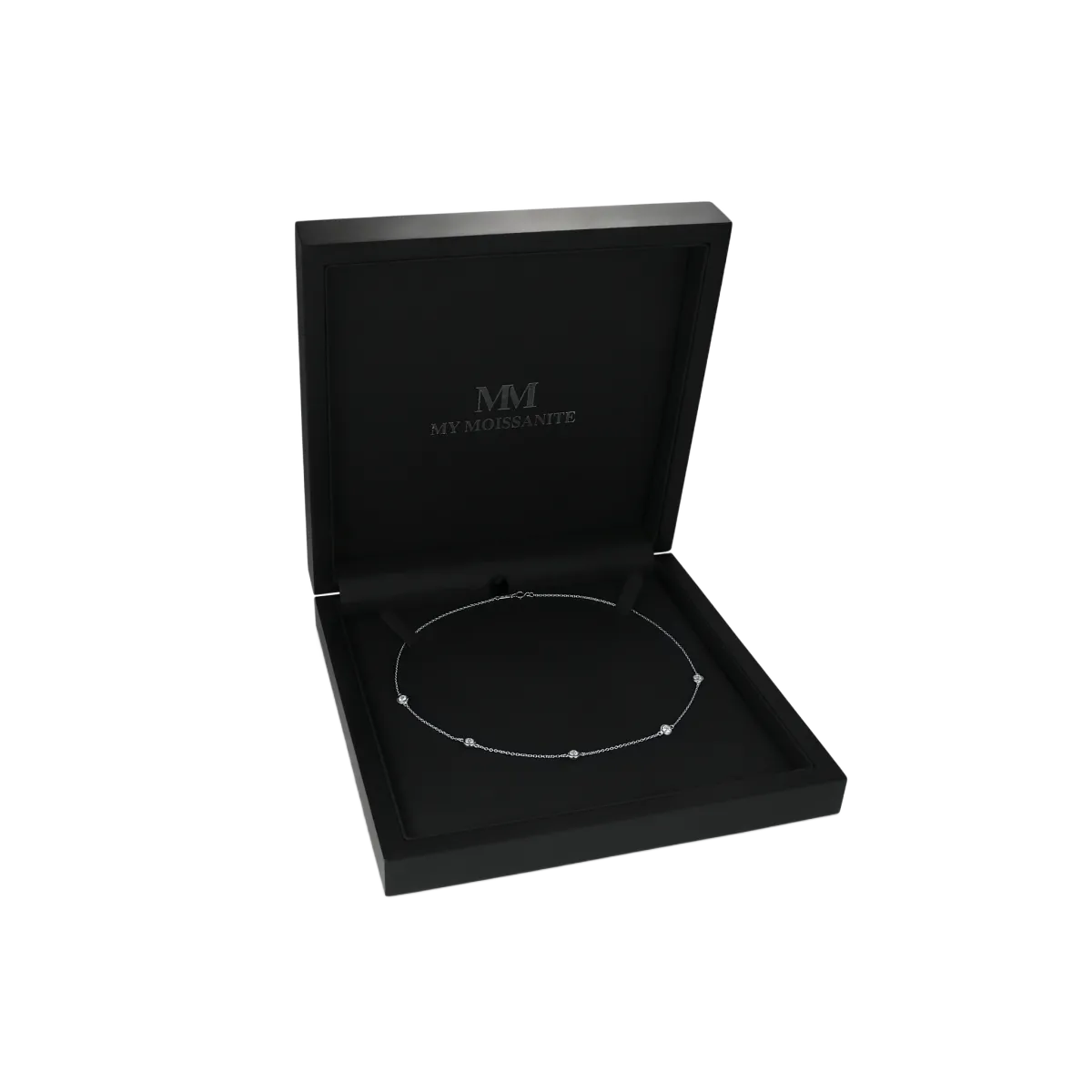 Circa - Eingefasste Moissanitkette Mit Verstellbaren Gliedern