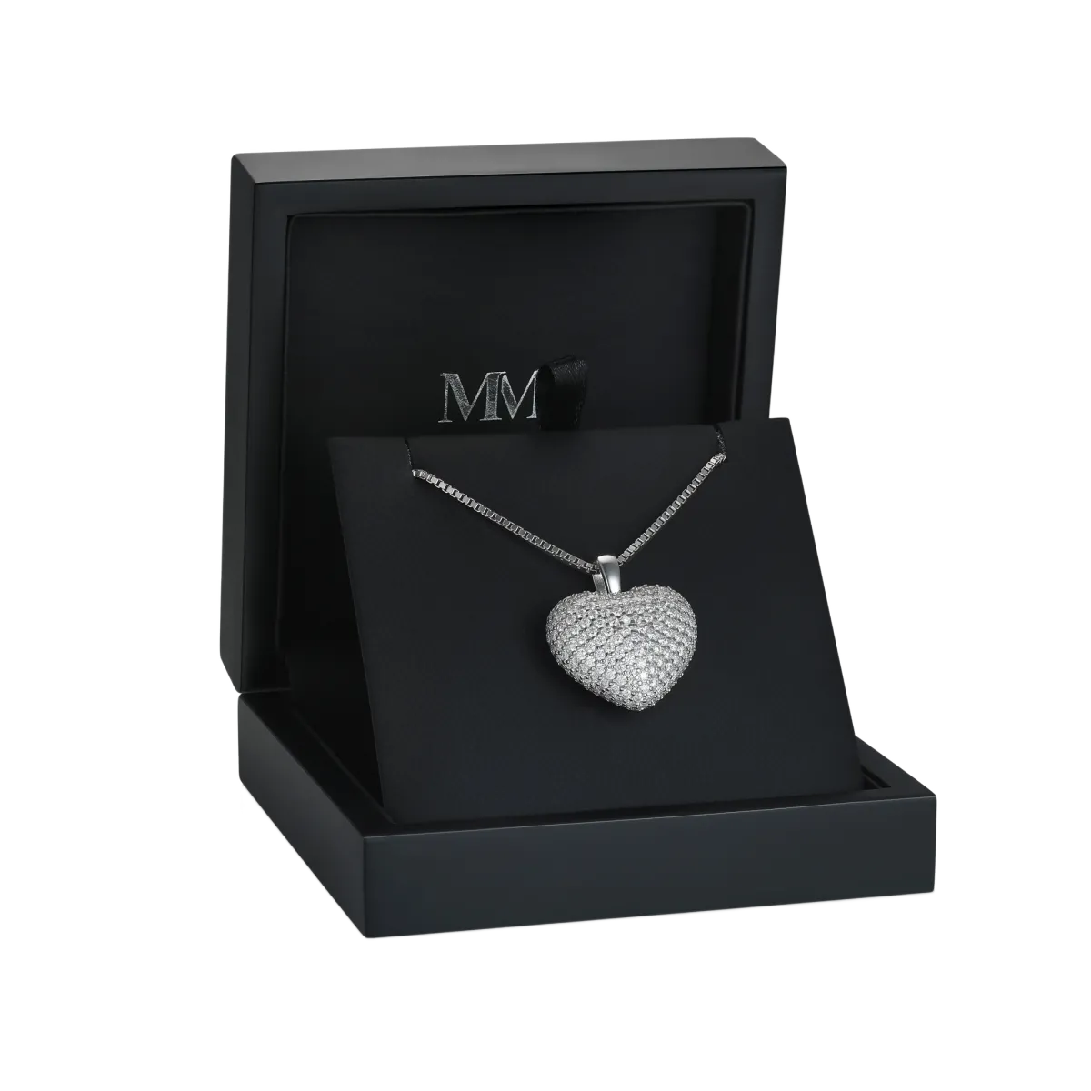 Serenade - Herzförmiger Pavé Moissanit Anhänger