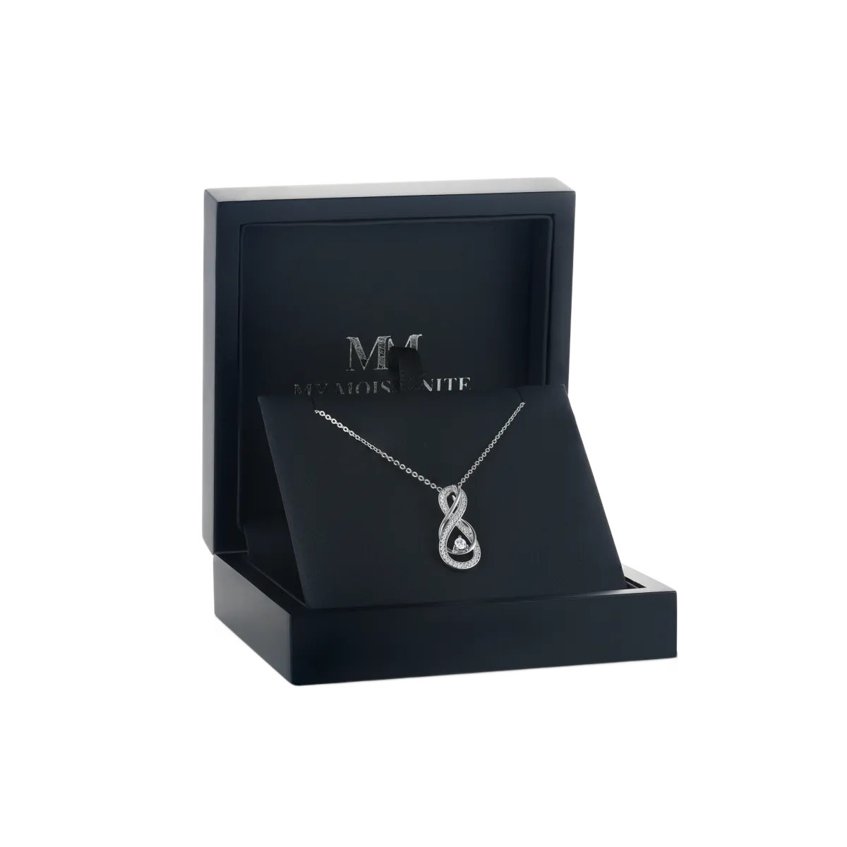 Infinity - Twisting Pavé Moissanit Anhänger