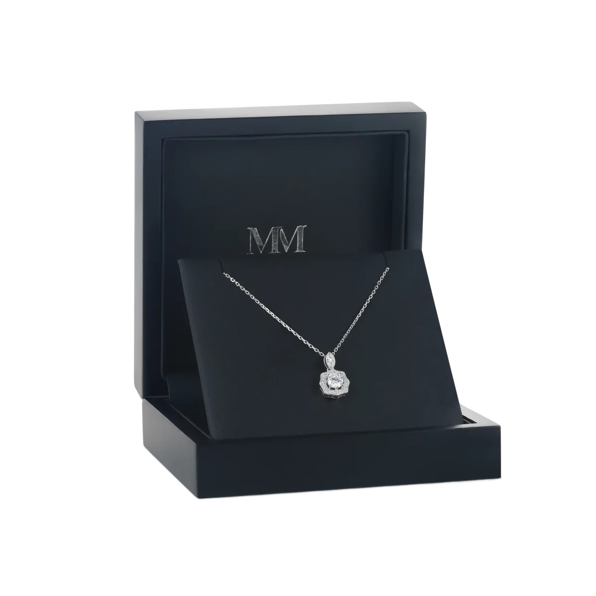 Octavia - Vintage Inspirierter Moissanit Anhänger mit Halo Verzierung