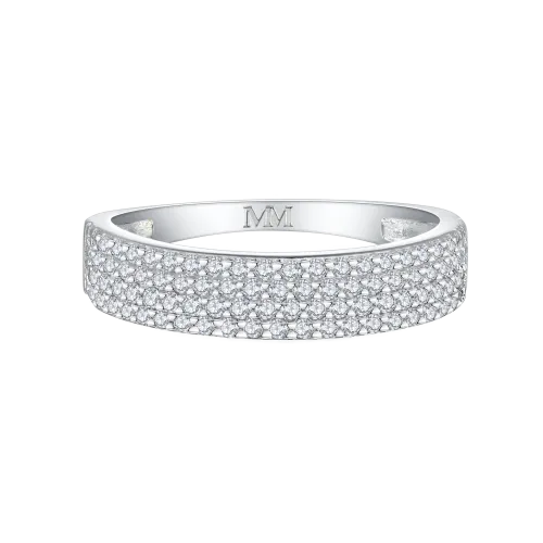 Glissade - Moissanite Ring with Pavé Setting and Tapered Band