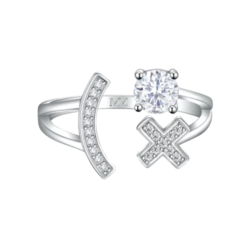 Lexis - Moissanite Ring With Cross And Crescent Pavé Design