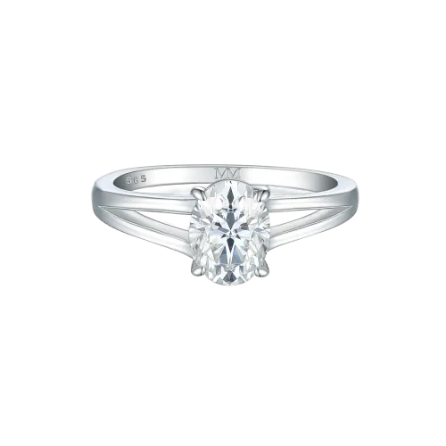 Grace – Oval Split-Shank Moissanite Ring