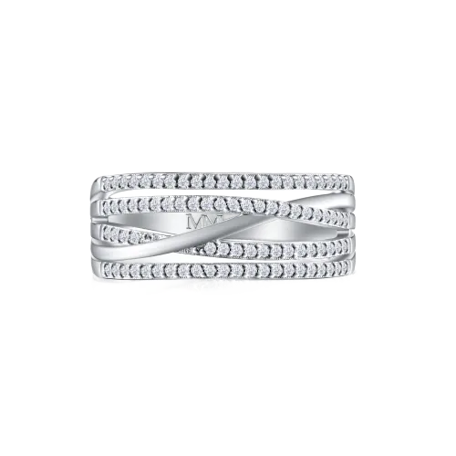 Estrella – Moissanite Cross-Over Line Ring